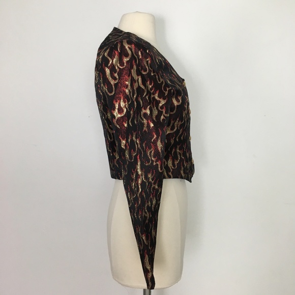 Vintage Banjo Dallas Western Jacket Flames Moto M - Picture 3 of 8